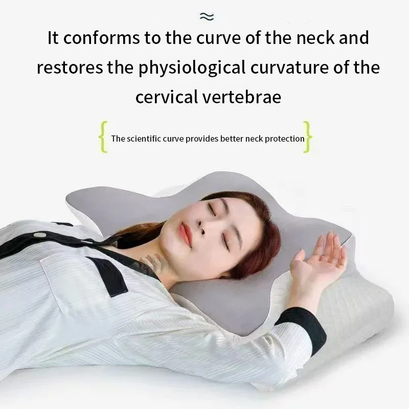 Almofada Ergonômica Ortopédica Moldada 2 em 1, Almofada Cervical de Espuma Confortável para Suporte do Pescoço e Alívio da Dor no Pescoço