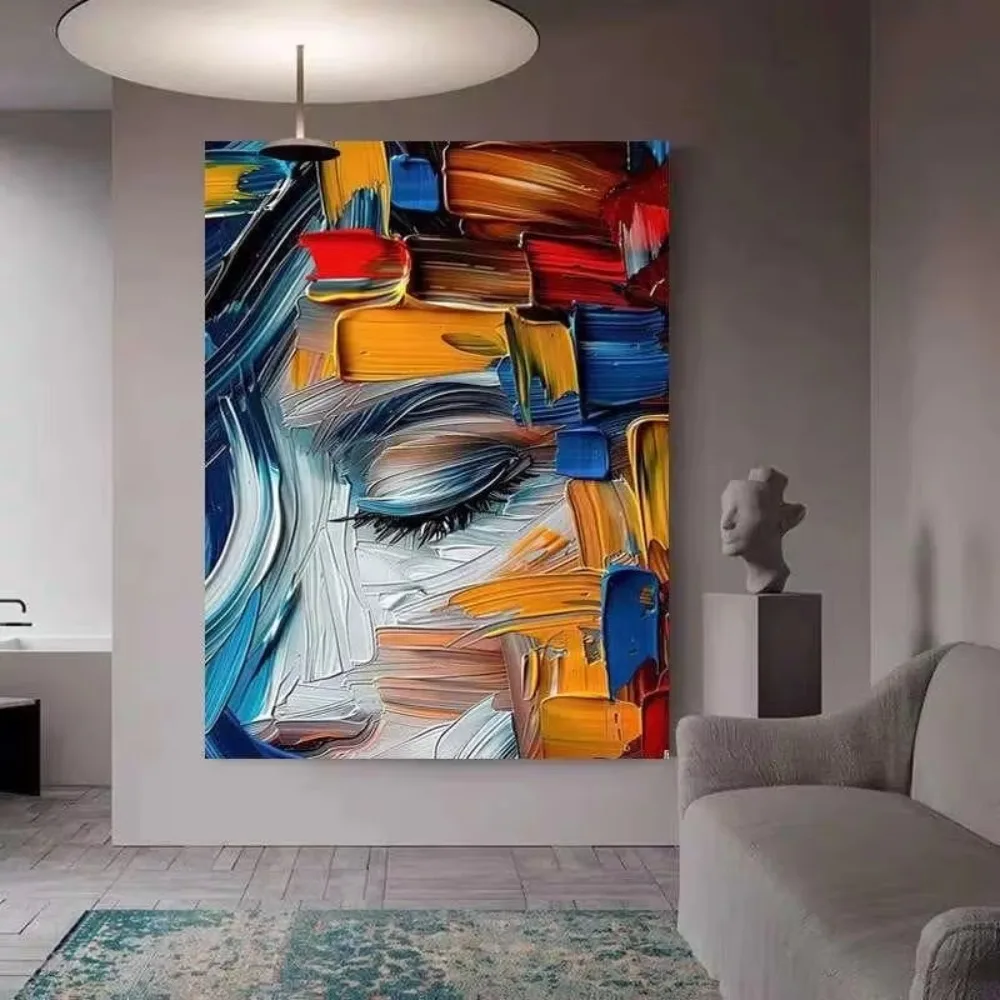 n living room wall  residence decoration Hand painted large abstract oil painting on canvas with handmade artwork painting