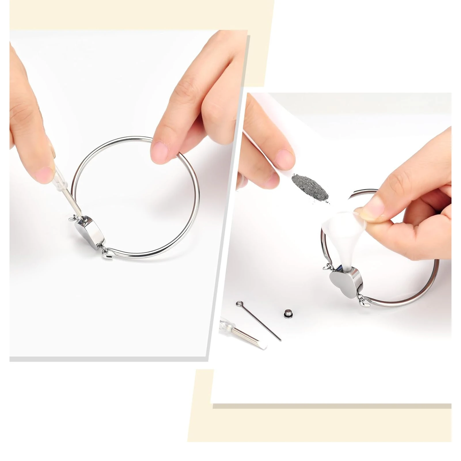 Heart Urn Keepsake Bracelet Unisex Pet/Human Ashes Holder Memorial Cremation Jewelry Support Free Customization