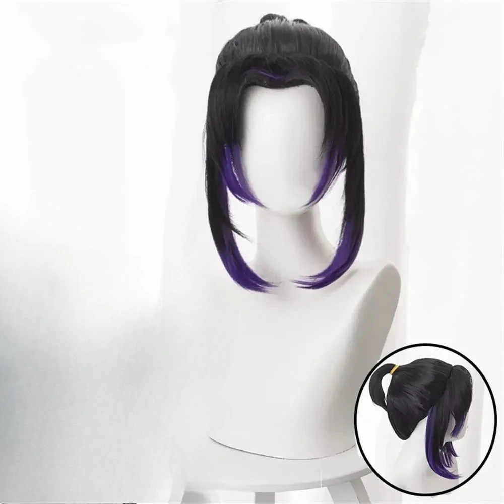 Anime Kochou Shinobu Cosplay Wig Purple Blue Pigtail Wigs Heat Resistant Synthetic Hair Anime Cosplay Costume Wigs For Women