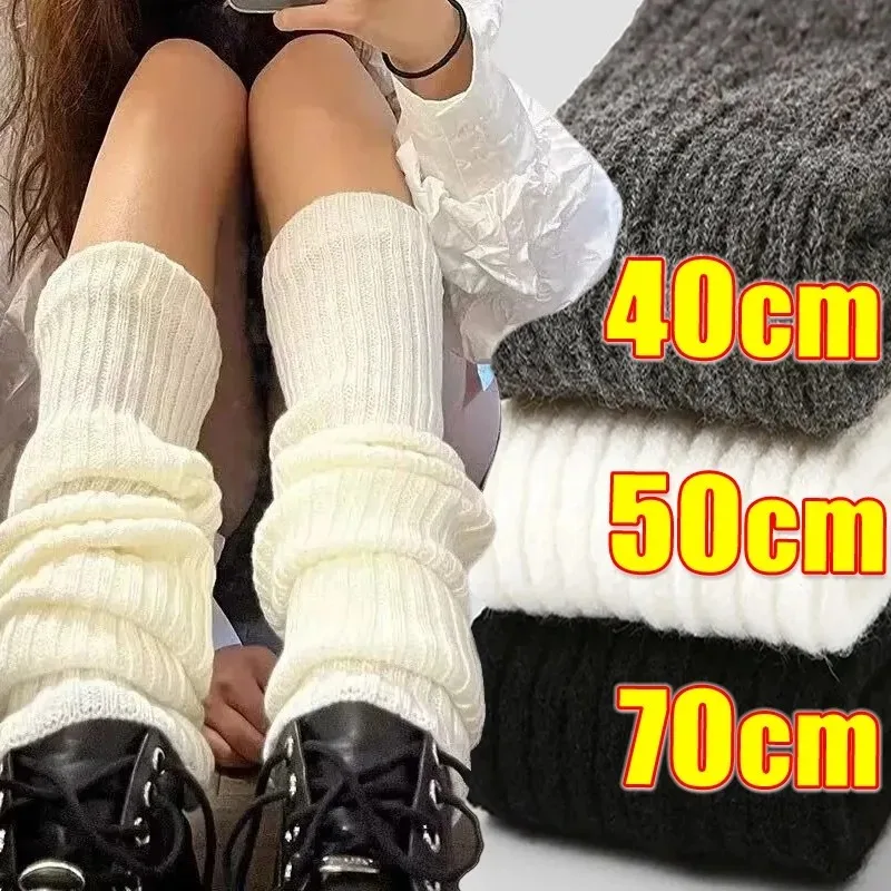 

2pairs Lolita Leg Warmers Socks Female Knitted Warm Foot Cover White Black Warmer Lady Autumn Winter Crochet Socking Boot Cuffs