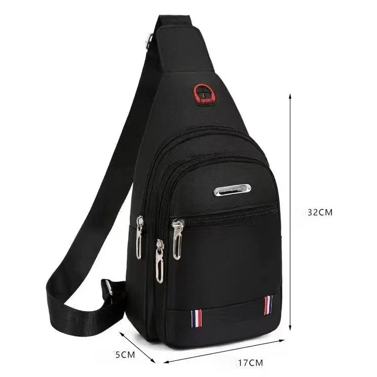 Bolso de pecho a la moda para hombre, impermeable y resistente al desgaste, bandolera de un solo hombro, mochila informal para el pecho, novedad de