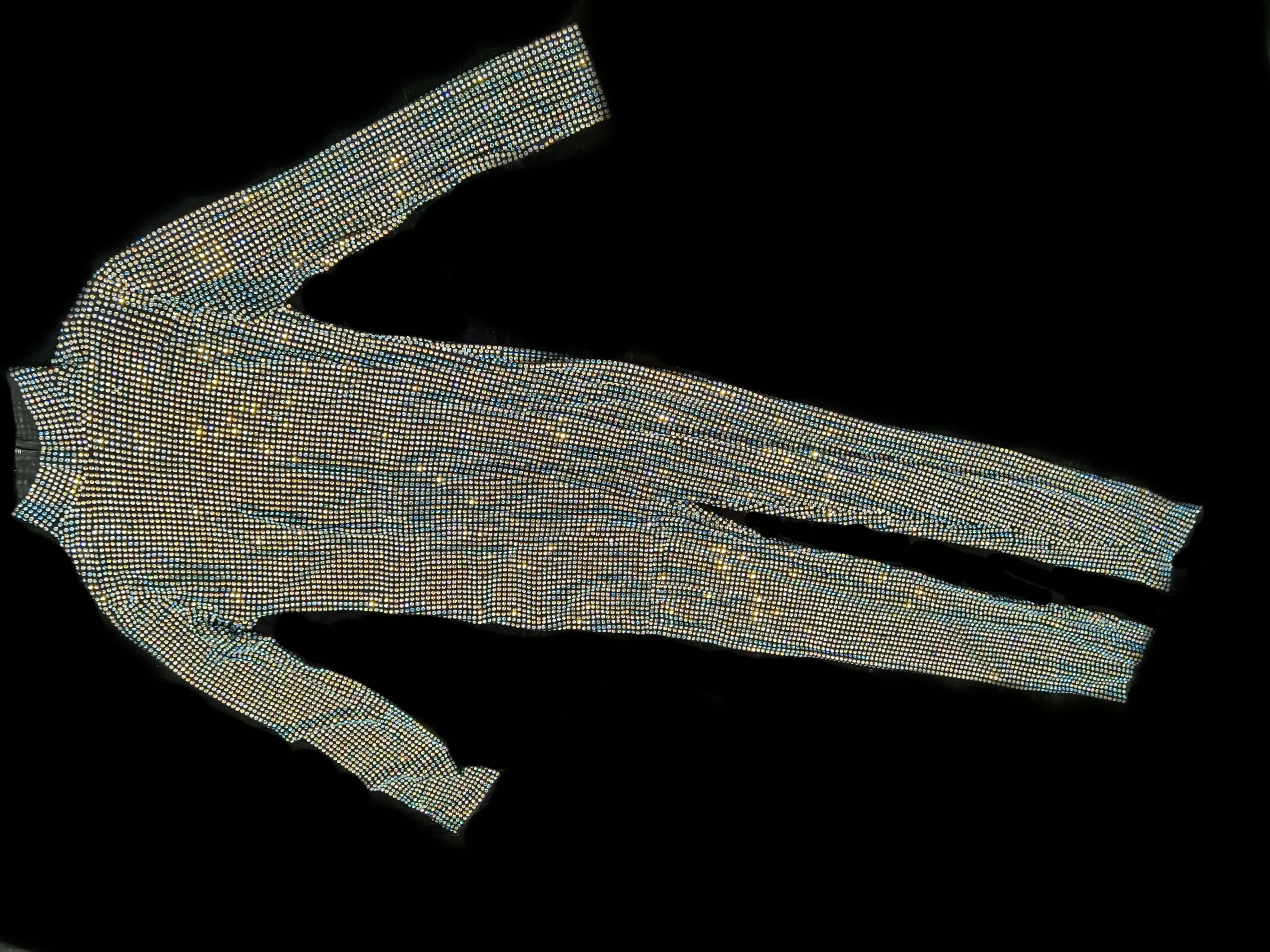 Lussuosa tuta con copricapo con maschera piena di strass e maniche lunghe per abiti da body glitter alla moda per feste