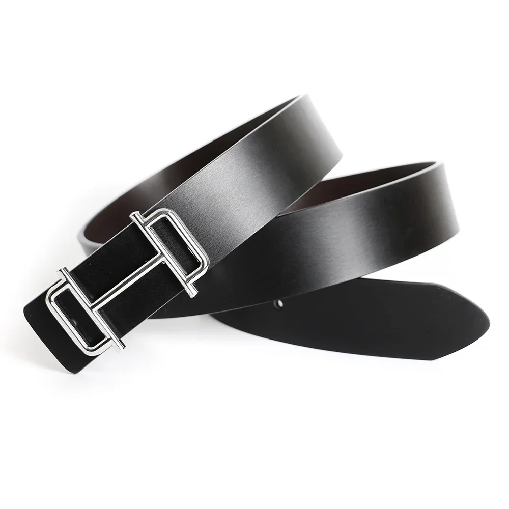 Business Western Luxury Designer Pin Buckle Fashion Belt for Men High Quality Women Genuine Leather Dress Strap for Jeans Goth