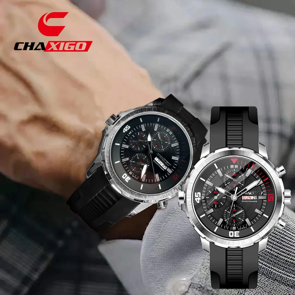 

CHAXIGO 012, модные спортивные кварцевые мужские часы, водонепроницаемые светящиеся часы с календарем для мужчин, Relojes Para Hombres Reloj Hombre