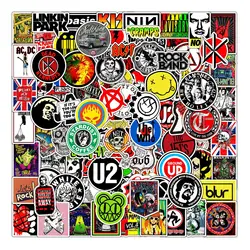 100Pcs Classic Rock Stickers DIY Stickers Scrapbooking Phone Luggage Skateboard Waterproof Decals