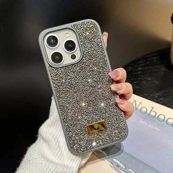 Şık Elmas Köpüklü Telefon Kılıfı Iphone 16 15 14 13 12 11 Pro Max Plus Kadın Hediye Geri Darbeye Dayanıklı Telefon Kılıfı