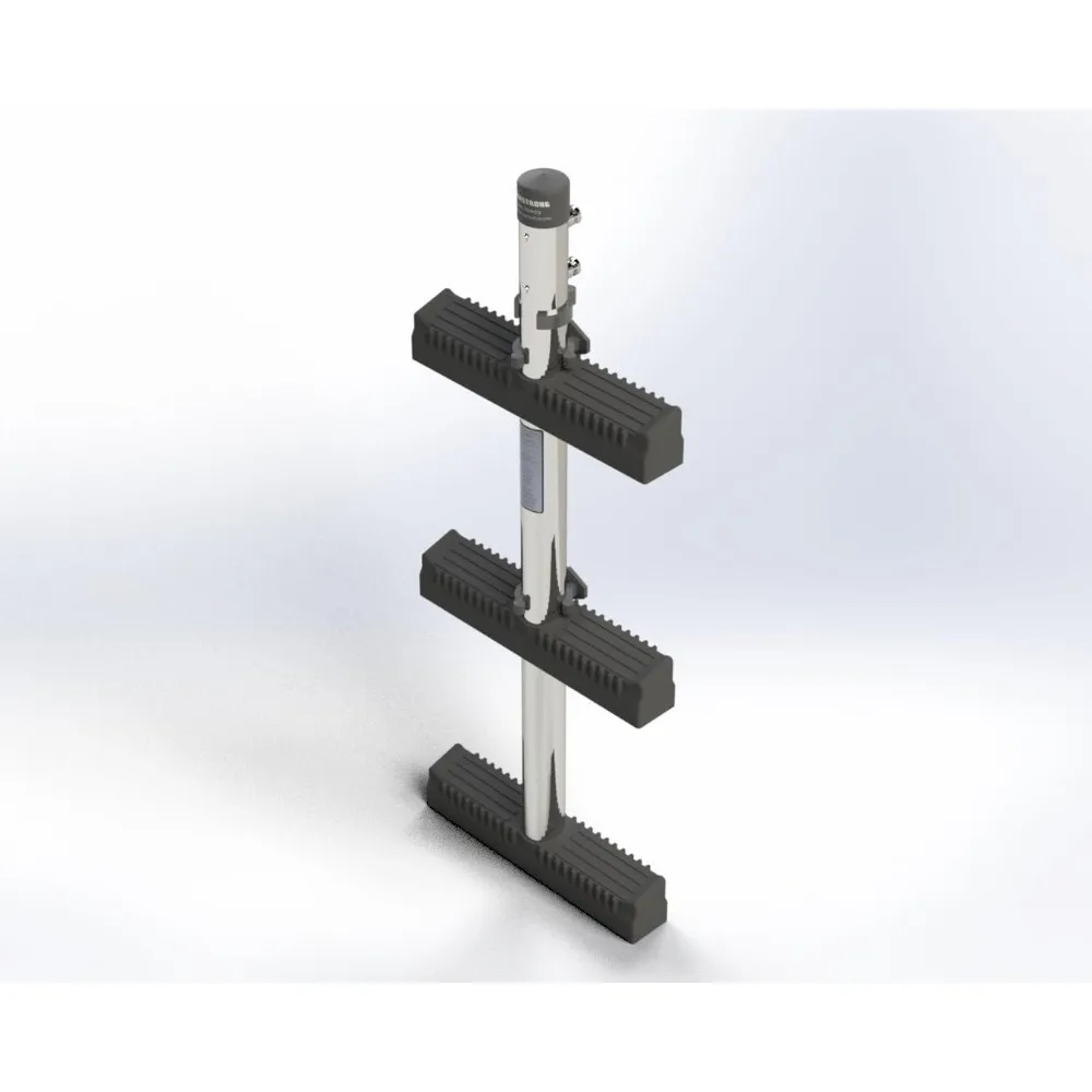 escada de mergulho marítima de 3 degraus 40" em aço inoxidável com poste central