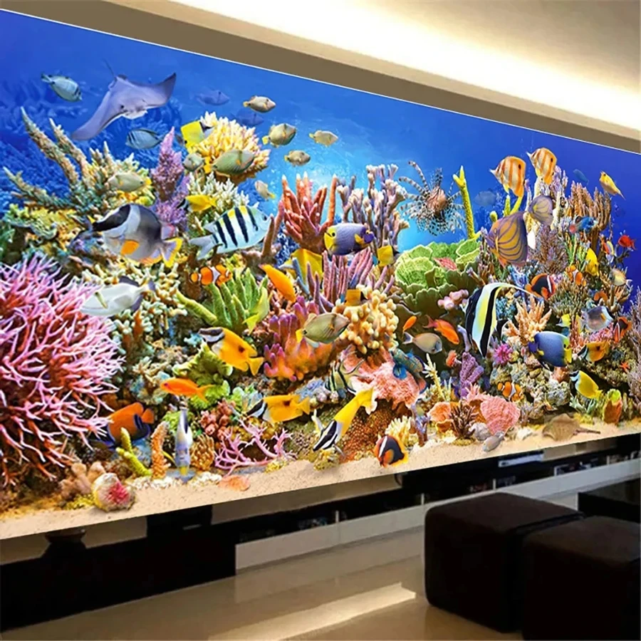 Diy Large Size Landscape Diamond Painting New 2023 Fish Marine Coral Full Embroidery Rhinestone 5D Picture Wall Decor X1441