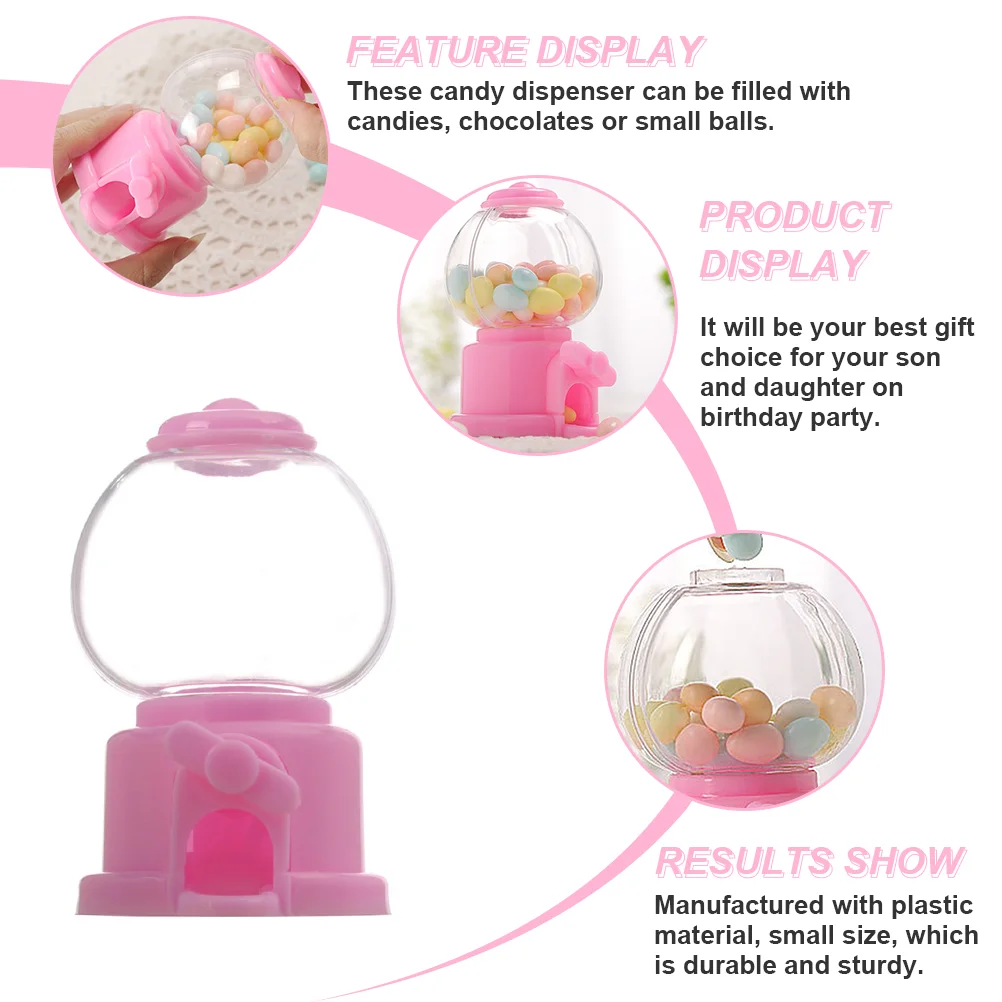 Máquina automática de gumball para crianças, máquinas de agarrar doces, mastigar 10x6cm, mini coletores, gumballs dispensador, rosa, crianças