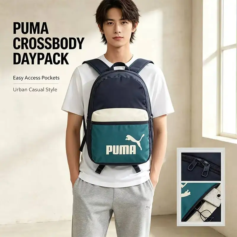 Backpack Puma Fashion Crossbody Daypack Casual Sports Bag Lightweight Spacious Adjustable Strap School Travel Urban Street Style