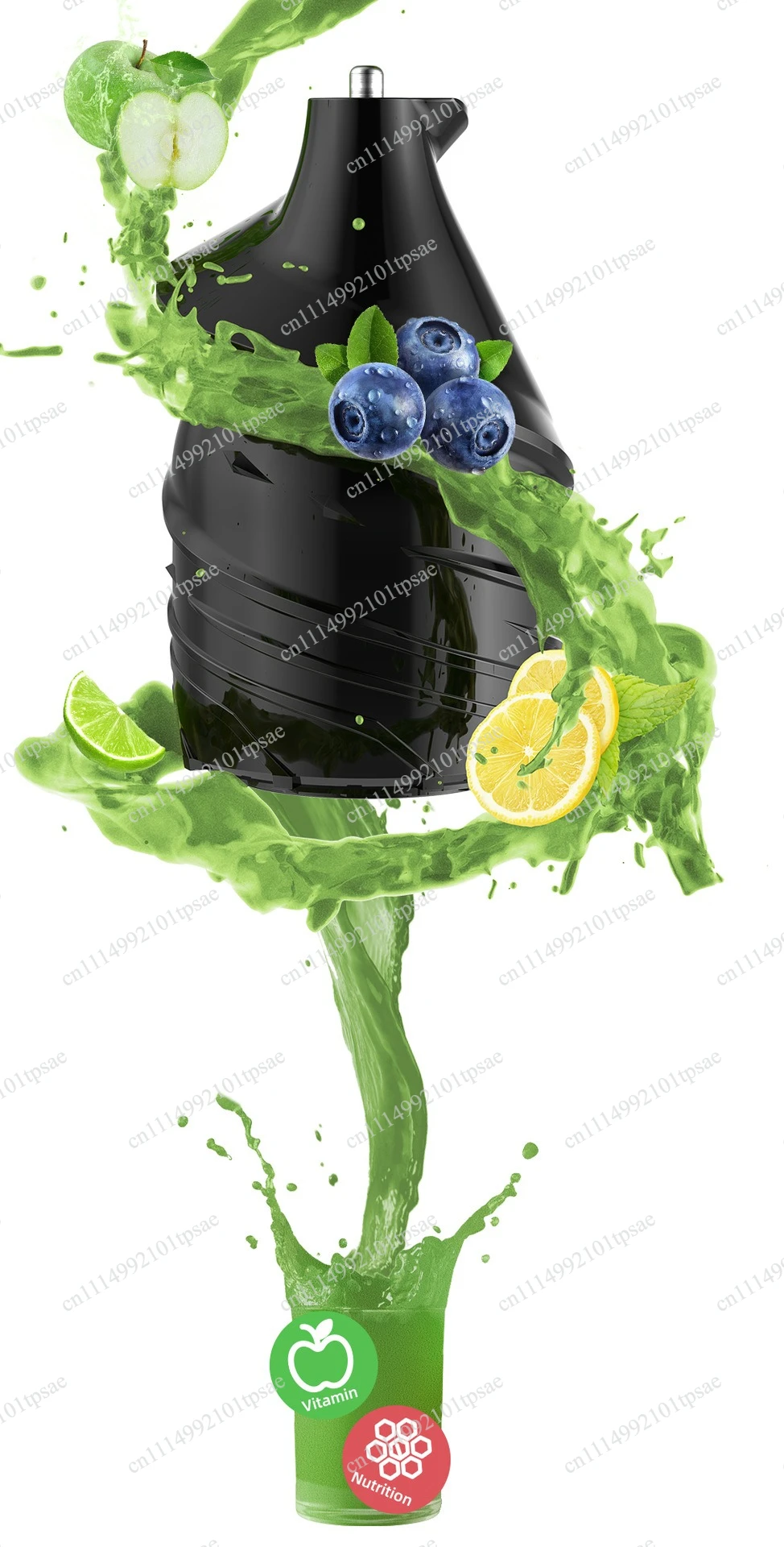 Cold press juicer with 130mm feeding slot, suitable for all fruits and vegetables, high juice output, slow chewing juicer