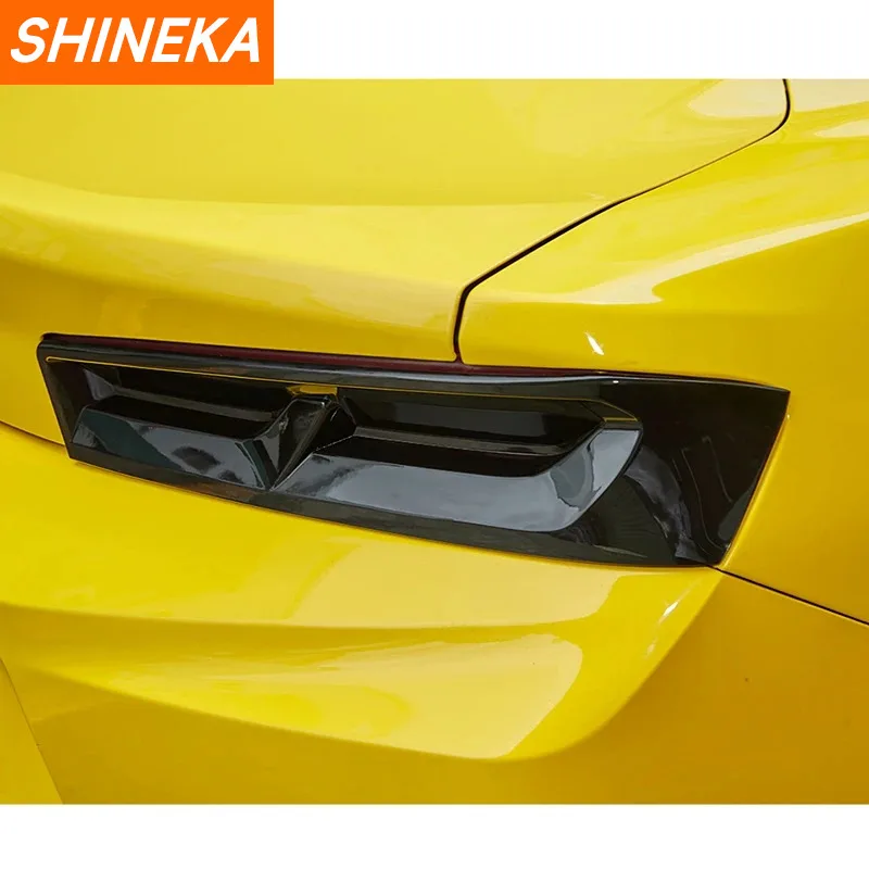 SHINEKA Lamp Hoods For Chevrolet Camaro 2016-2018 ABS Car Rear Taillight High Brake Light Decoration Cover Exterior Accessories