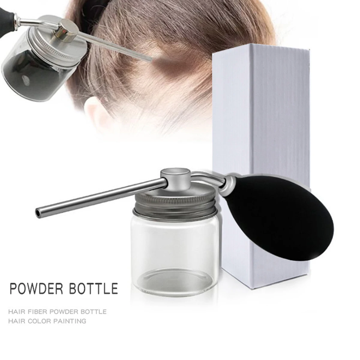 Salon Powder Spray Bottles Barber Refillable Talc Fiber Powder Blower Puffer Portable Hairdressing Sprayer Home Styling Tools