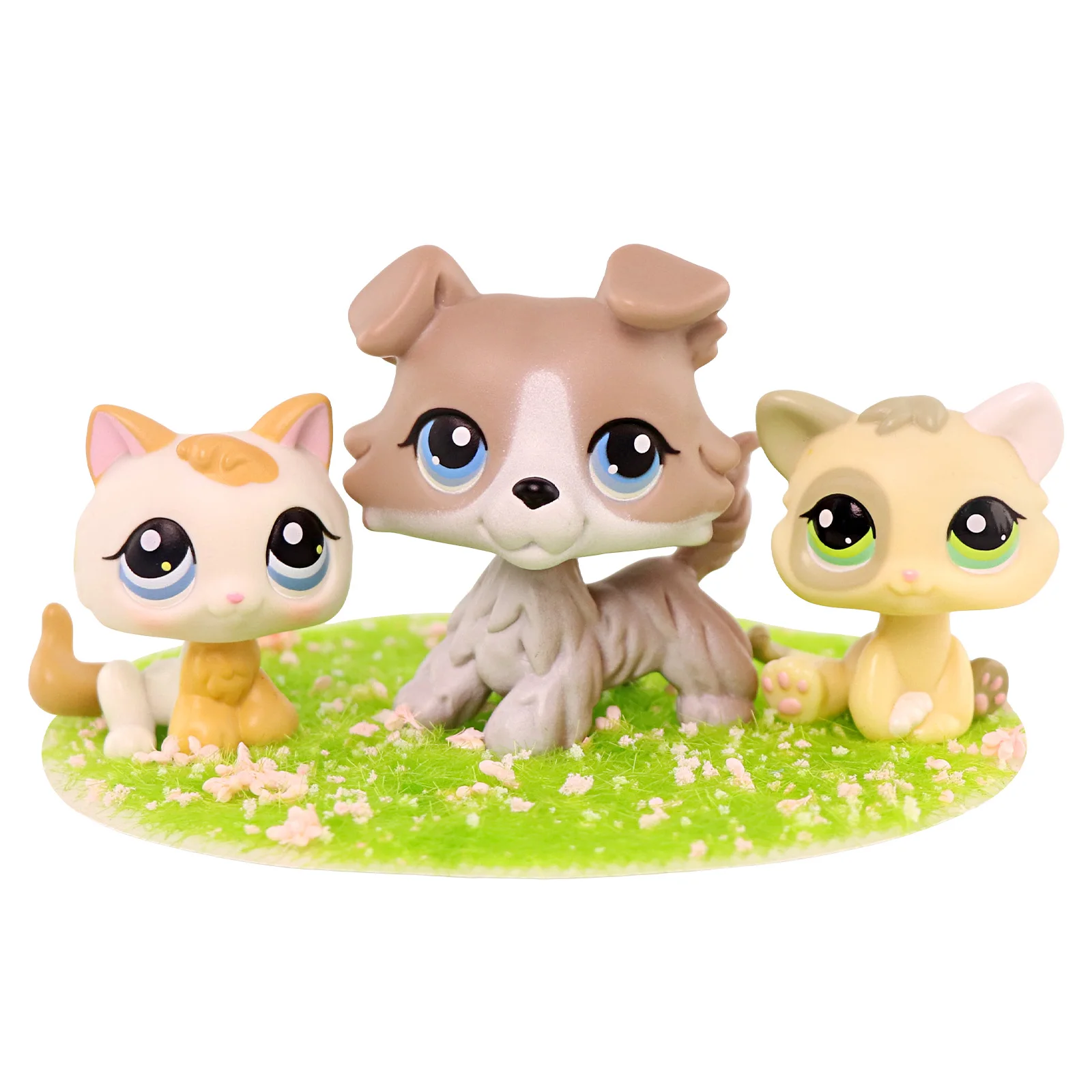 

3 Pcs Minilpsshop Bobble Head Toys Color Blocking Collie # 67 Mini Kitten # 1074 # 134 And Accessories Kids Gift for lps
