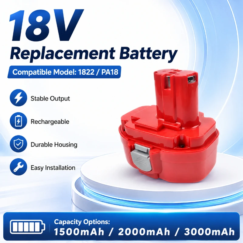 

1.5AH-3AH FOR Makita 1822 PA18 18V Durable Electric Tool Stable Hand Drill Accessories Compatible with Long Range Battery