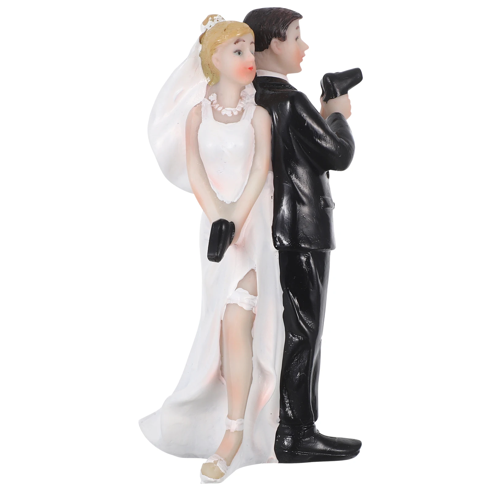 

Funny Resin Bride Groom Wedding Unique Decoration Party Gift 3D Couple Cake Topper Decor Wedding Couple Cake Topper