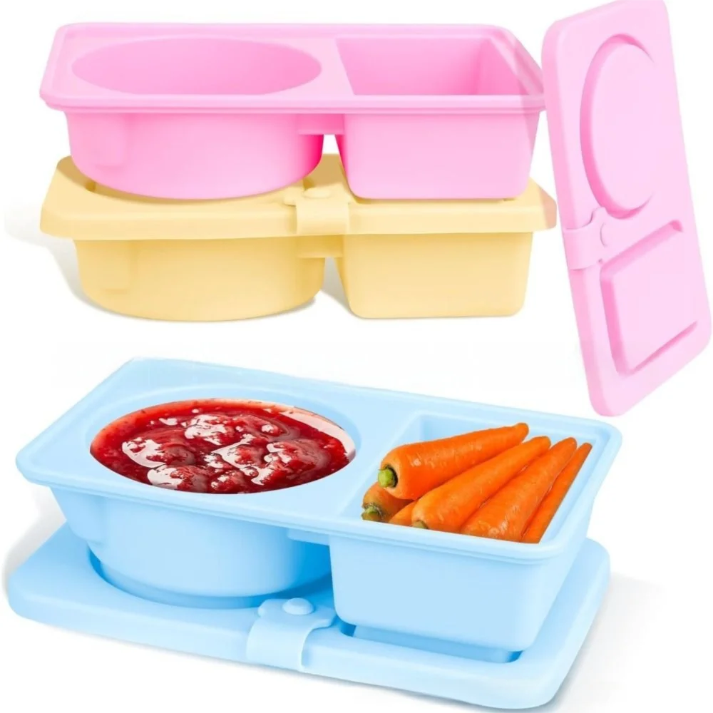 

Silicone Snack Containers Reusable Multi-Purpose Sauce Seasoning Containers with Lids Mini Food Snack Boxs Kitchen Gadgets