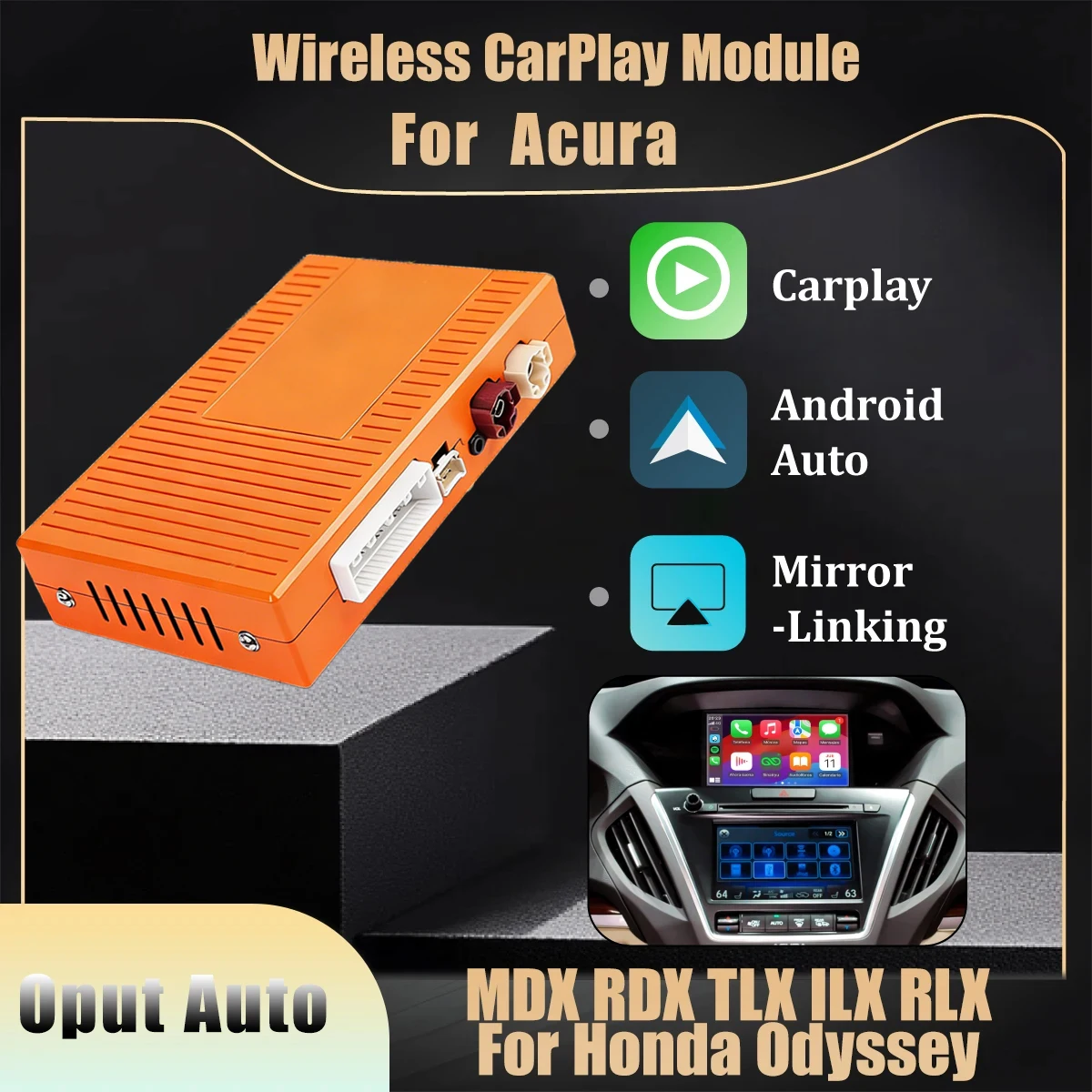 أبل لاسلكي Carplay Android Auto لـ Acura YD3 MDX RDX TLX ILX RLX Honda Odyssey شاشة أصلية تدعم النسخ المتطابق