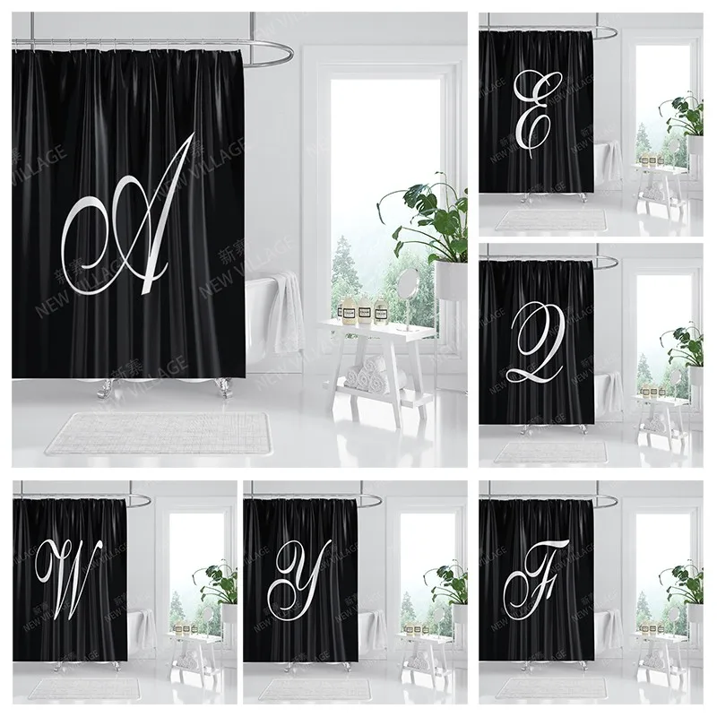 Waterproof fabric shower curtains Bathroom curtain accessories Bath curtain for shower 180x200cm 240*200 letter boho decoration