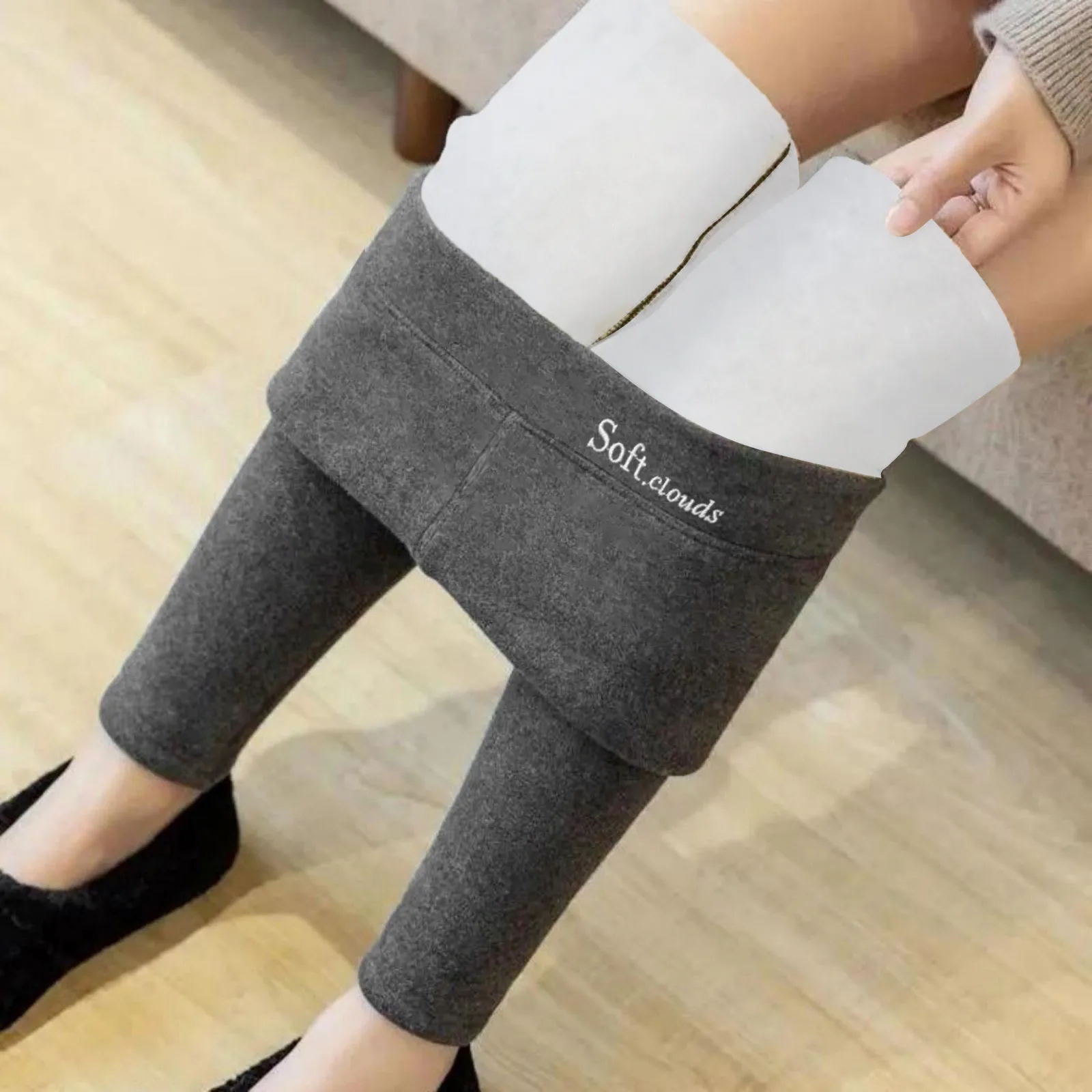 

Winter Thermal Lambwool Leggings Women'S Thicken Fleece Lined Leg Warmers Hight Waist Skinny Fitness Leggins Soft Workout Tights