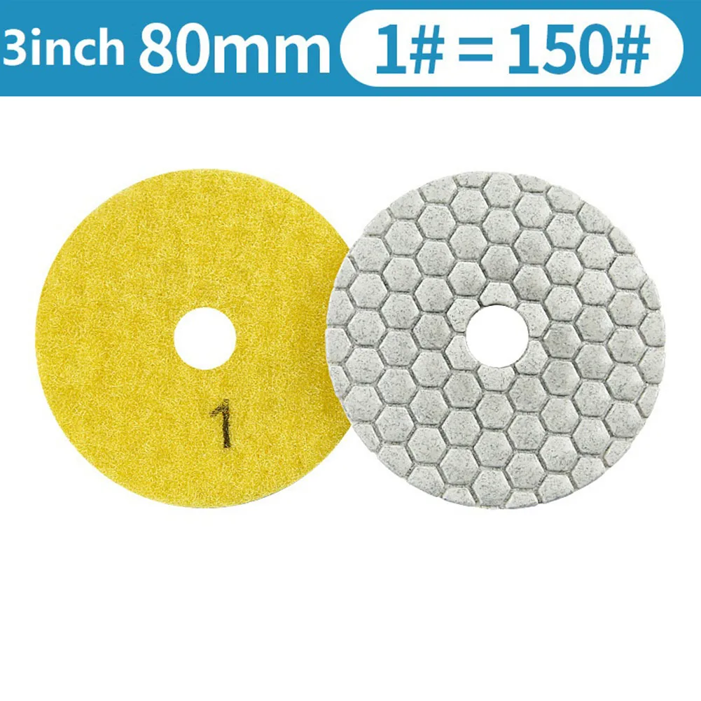 3 Inch 80mm Dry/Wet Diamond Polishing Pads Flexible Grinding Discs For Granite Marble Concrete Stone Sanding Discs Grinding