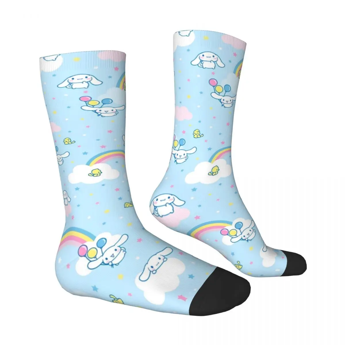 Cinnamoroll Stockings Pattern Vintage Socks Autumn Non Skid Socks Men Running Sports High Quality Socks