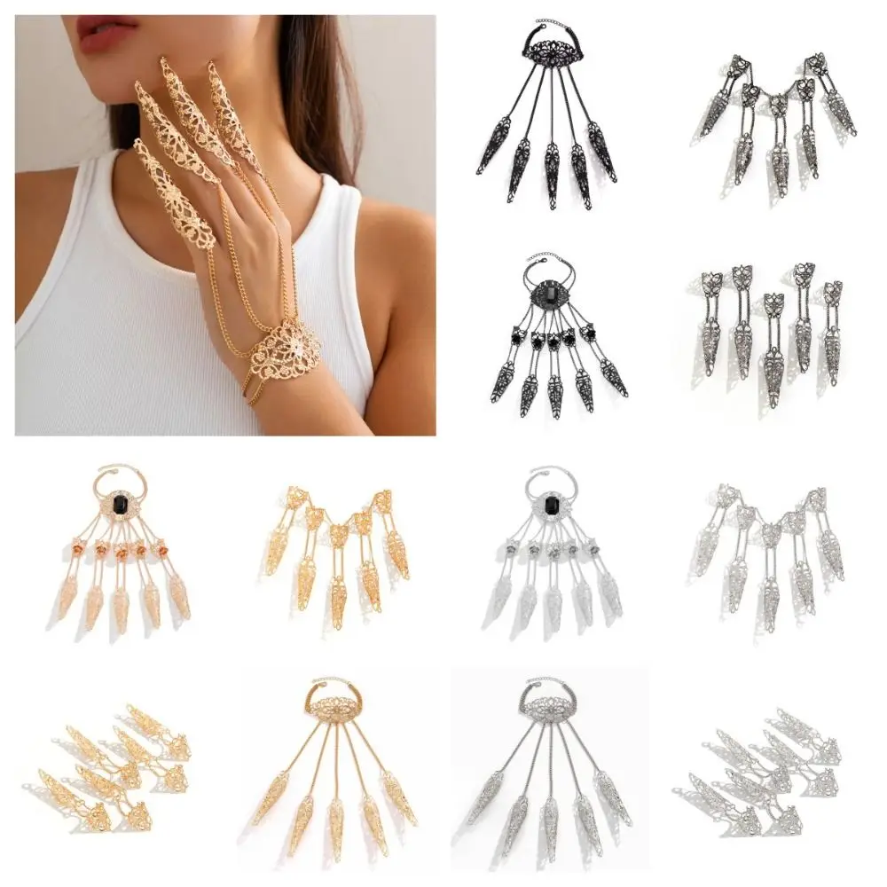 Crystal Finger-cot Bracelet Korean Style Jewelry Accessories Knuckle Rings Dark Series Jewelry Belly Dance Accessories