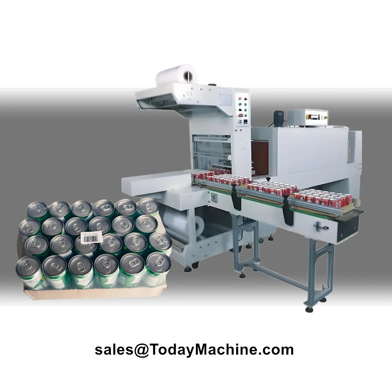 

Semi Automatic Water Pet Bottle PE Film Heat Tunnel Shrink Packing Sleeve Wrapping Machine