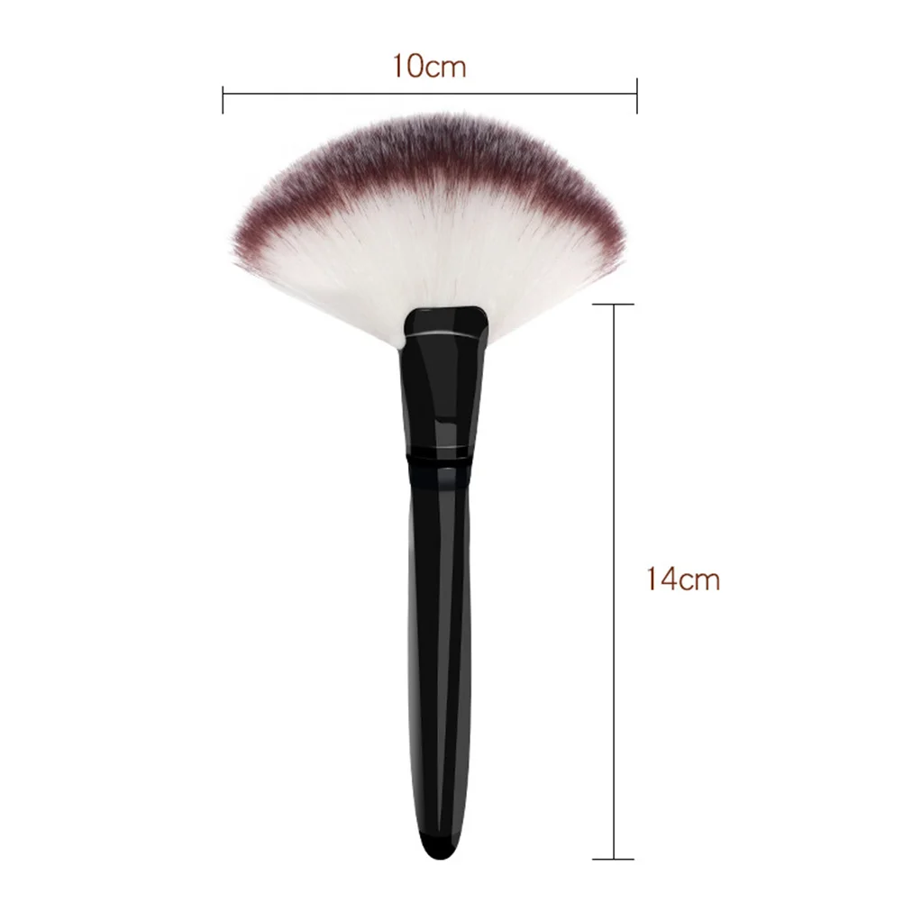 Großer Fächer-Make-up-Pinsel, Holzgriff, großer Rouge-Puder, Foundation-Pinsel, weiche Nylonborsten, Kosmetik-Werkzeug für ein perfektes Gesicht