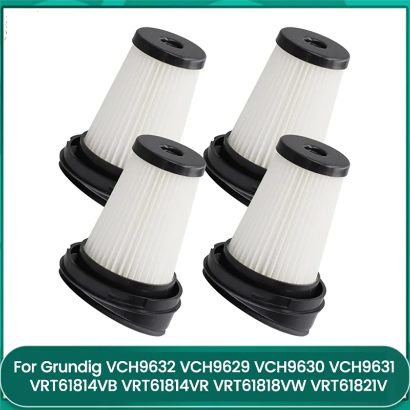 Комплект из 4 моющихся фильтров STER для пылесосов Grundig VCH9632, VCH9629, VCH9630, VCH9631, VCH9932, VRT61814VB, VRT61814VR