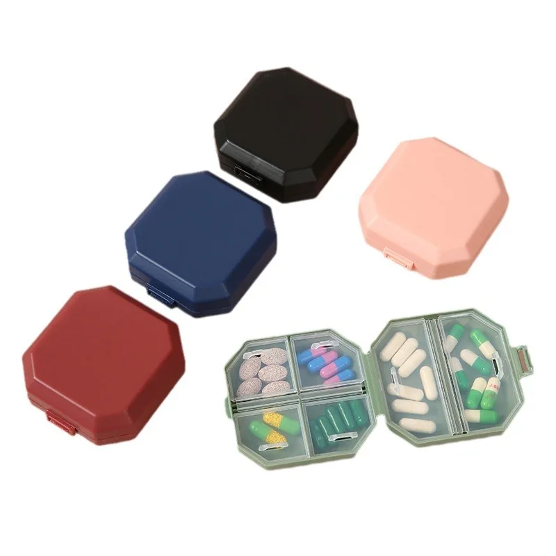 Mini Portable Pill Organizer 6 Grid Compartment Travel Pillbox Nordic Style Dispenser Medicine Boxes Dispensing Medical Kit