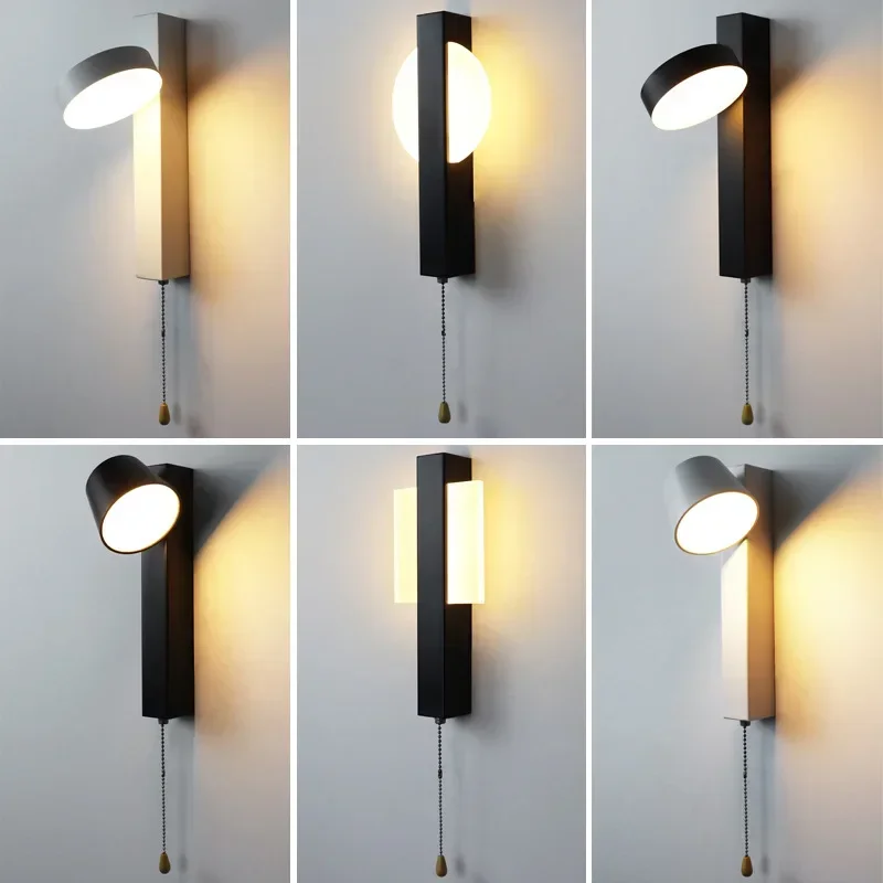 

Modern LED Wall Lamp With Switch 7W For LIving Room Bedroom Bedside Aisle Study Wall Sconce Indoor Home Decor Lighting Fixture