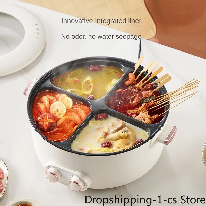 

220V 4 Flavor Electric Hot Pot 6L Household Multifunctional Food Cooking Machine Hotpot Multi Cooker