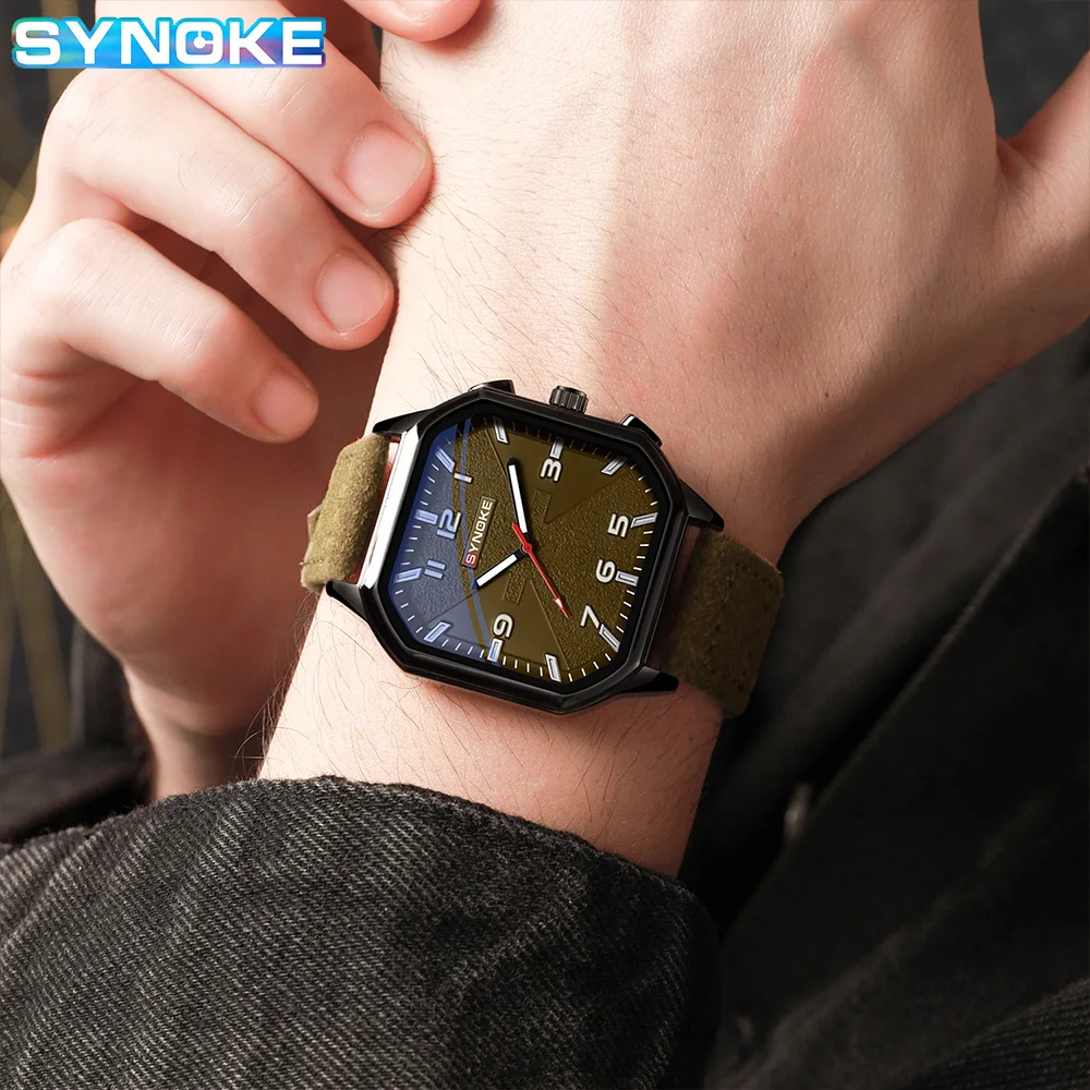 SYNOKE Belt Retro Watch Men Quartz Watch New Style Fashion Sport Business For Men Watch Student Wristwatch Sports Non Mechanical