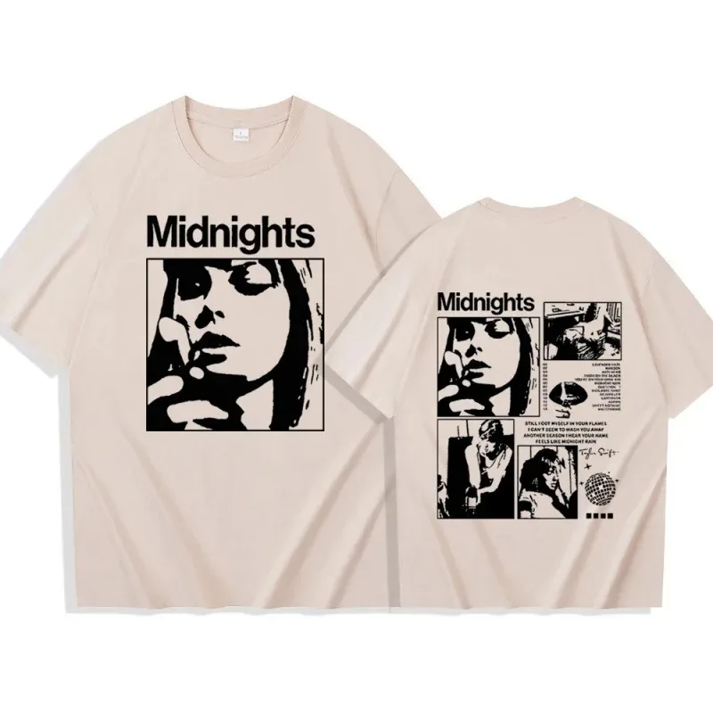 Midnight The Eras Tour T-Shirts Woman Man Short Sleeve Fashion Y2K T Shirts Fans Gift Harajuku Vintage Lazy High Quality Tee