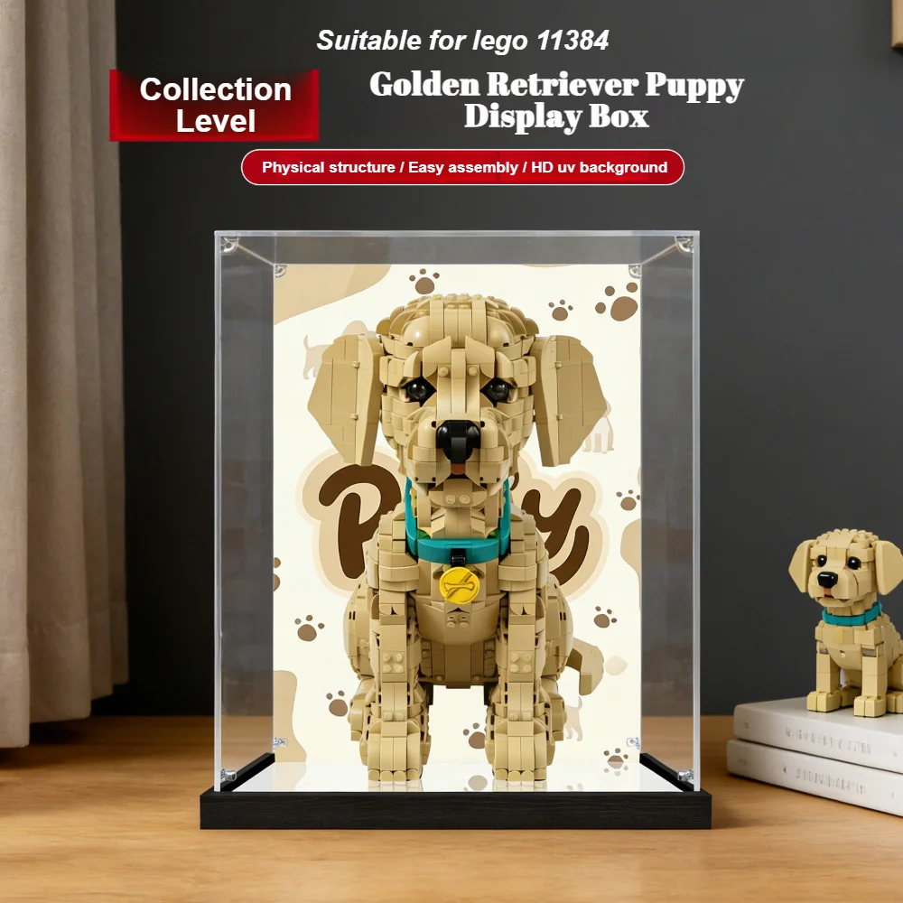 

Dustproof Display Box for lego 11384 Golden Retriever Puppy Dog Model Display Case Storage Box Organizer(Lego Set not Included)
