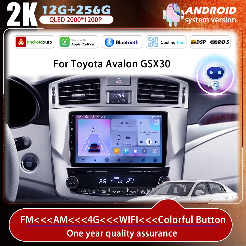 

Car Multimedia player DSP Stereo for Toyota Avalon GSX30 2010 - 2012 Android 14 System GPs Navi WiFi QLED Screen 4G Bluetooth
