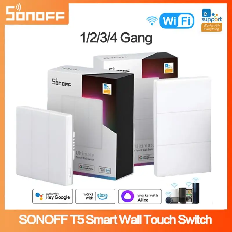 SONOFF TX Ultimate T5 Wi-Fi Smart Wall Switch Multi-Sensory EWeLink Remote Control Touch Panel With Alexa Google Smartthings