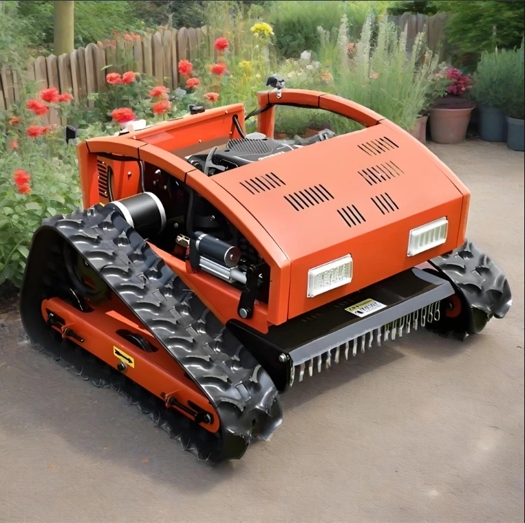Tracked Remote-controlled Lawn Mower Can Easily Pass Through Muddy Slippery and Rugged Terrain