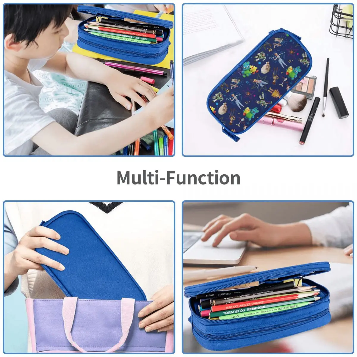 Classic Toy Story 4 Blue Toys Cartoon Pencil Case Pencil Box Pen Kids Big Capacity Pencil Bags studenti School Zipper Stationery