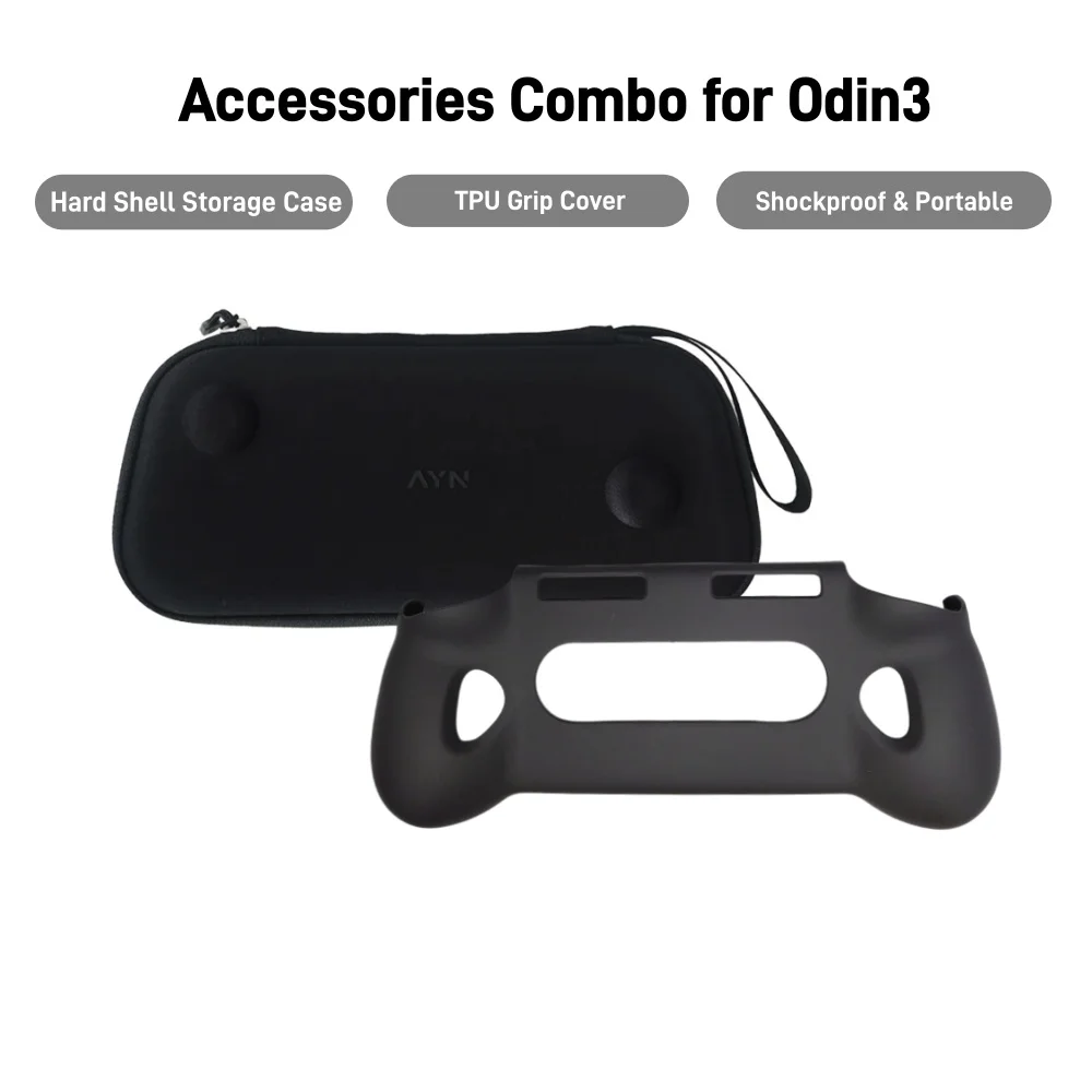 For AYN Odin 3 TPU Grip Shell Original BAG Odin3 Game Console TPU Grip case Stand Holder With Carry Bag Accessories