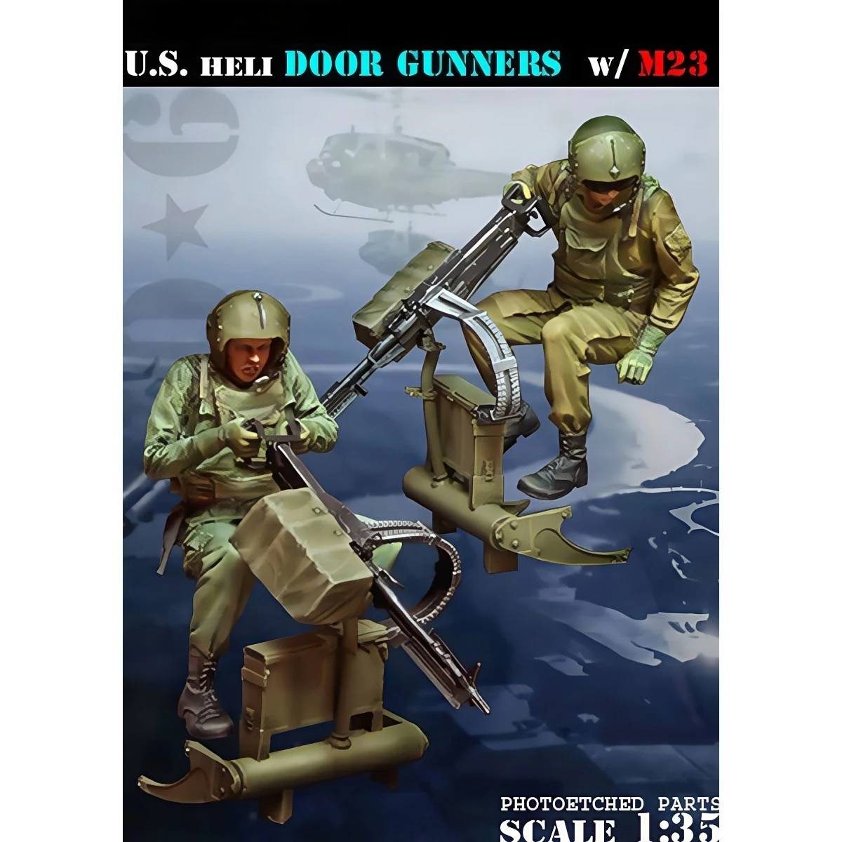 

1/35resinunpaintedmodelkit, American helicopter gunner (equipped with M23weapon subsystem) unassembled and unpainted GK1712+1713