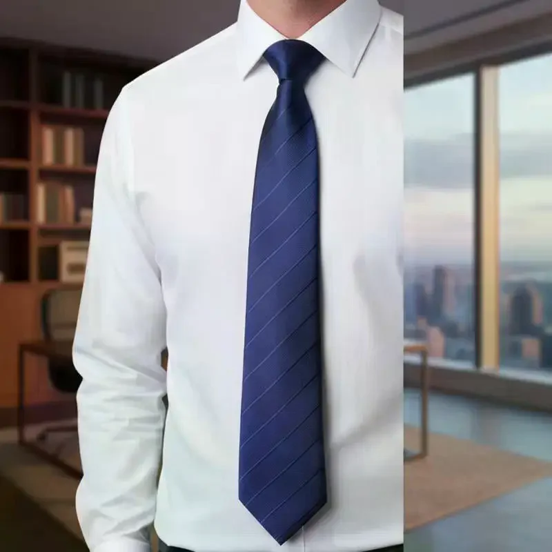 Men Striped Necktie Formal Business Wedding Tie Smooth Wrinkle Resistant Suit Accessory For Office Daily