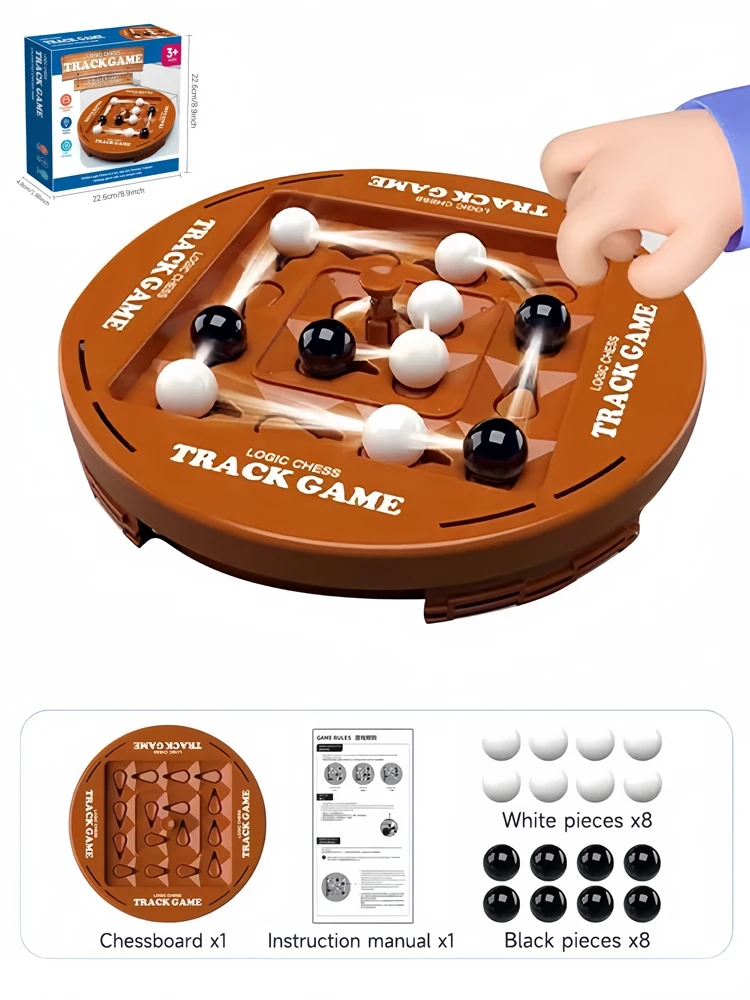 Marble Board Game Educational Strategy Orbit Logic Board Game 2 Player Fast Strategy Game Track Logic Board for Fun Family