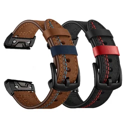 22mm 26mm Genuine Leather Strap for Garmin Tactix 7 AMOLED Fenix 7X 7 Fenix 6X 8X Pro Plus Epix Gen Enduro 2 Quick Release Strap