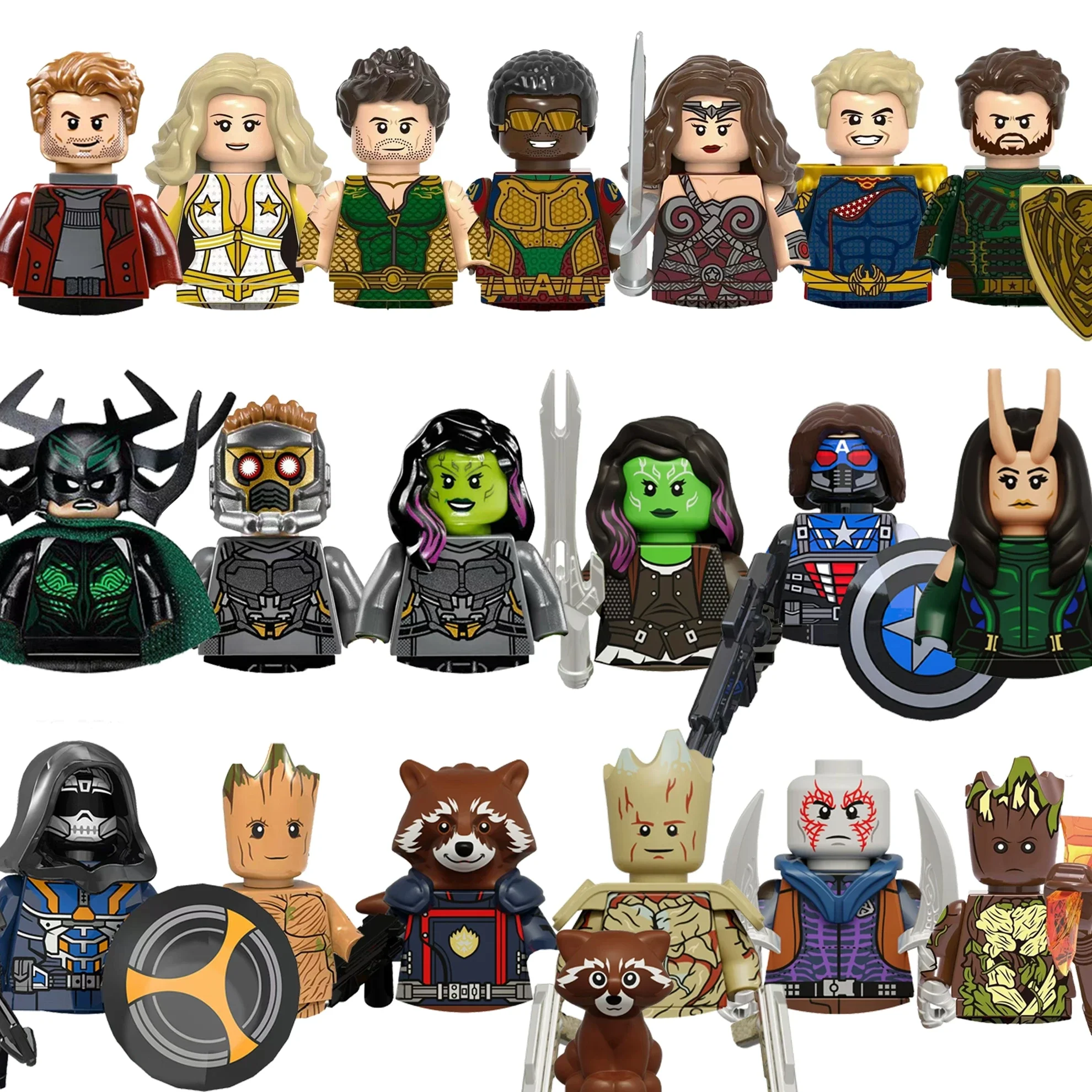 

Marvel Groot Black Widow Raccoon classic character building blocks brick toy mini model doll children's holiday birthday gift
