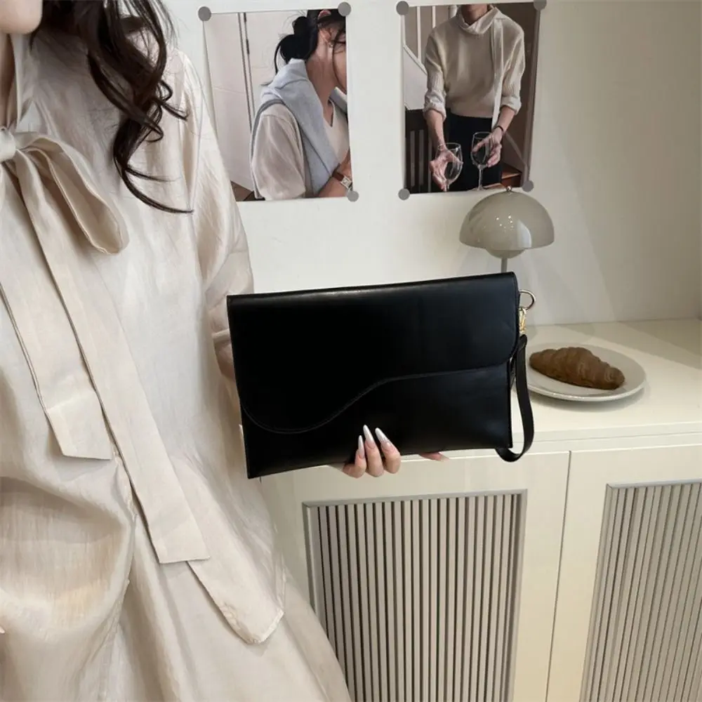 Einfache einfarbige Datei-Einkaufstasche, Büro- und Business-Aktentasche, lässige PU-Leder-Dokumenten-Handtasche für Männer und Frauen