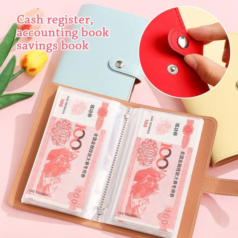 

Save Money 100 Envelopes Money Saving Challenge PU Waterproof Money Collection Book Large Capacity Reusable