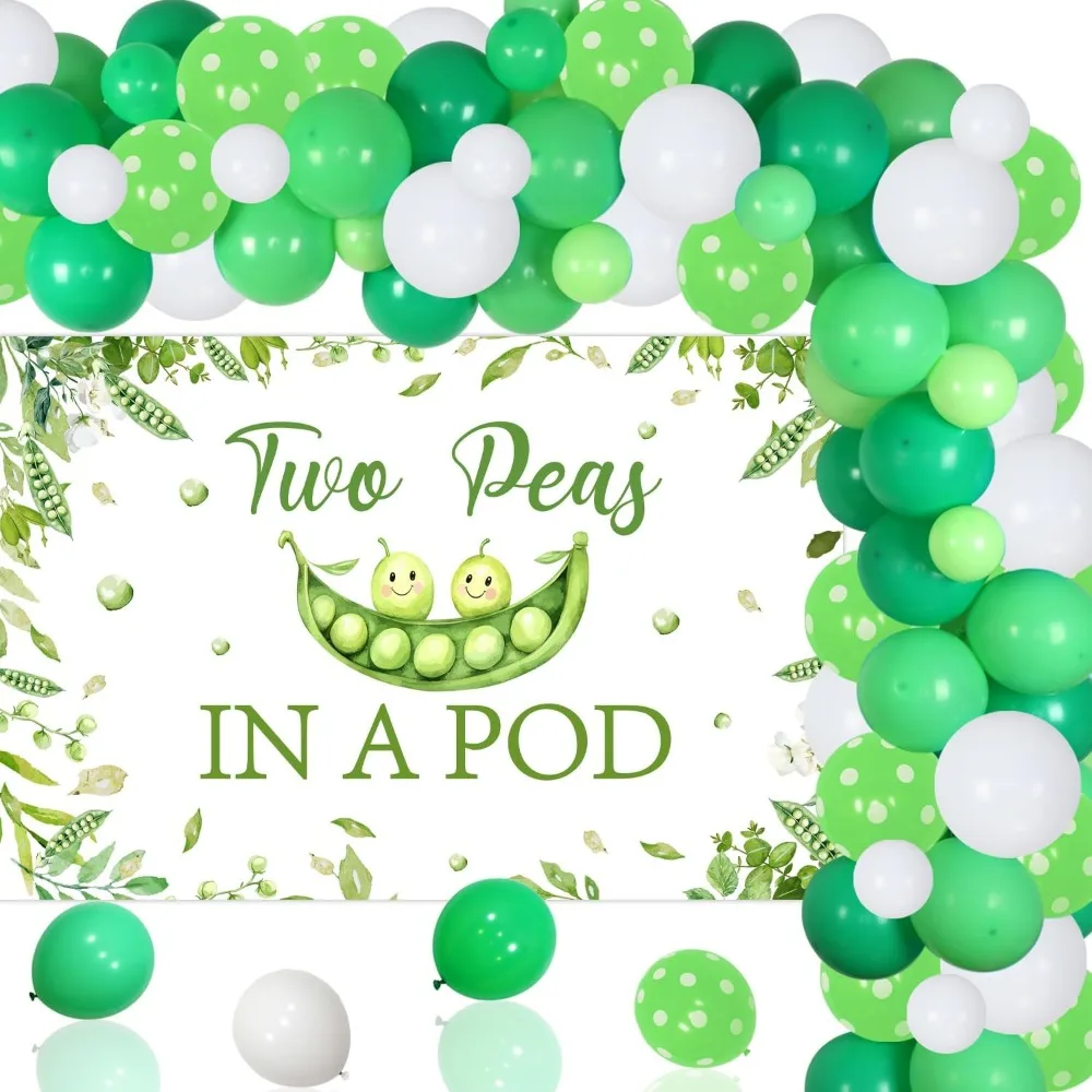 Kreat4joy Two Peas in A Pod Baby Shower Party Decor for Twins, Sweet Peas Oh Babies Gender Reveal Announcement Party Supplies